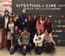 javiero lebrato organizando y produciendo el festival de cine europeo de sevilla